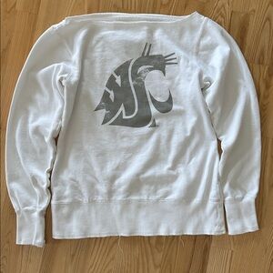 White ouray Crewneck with Gray WSU Cougar Logo